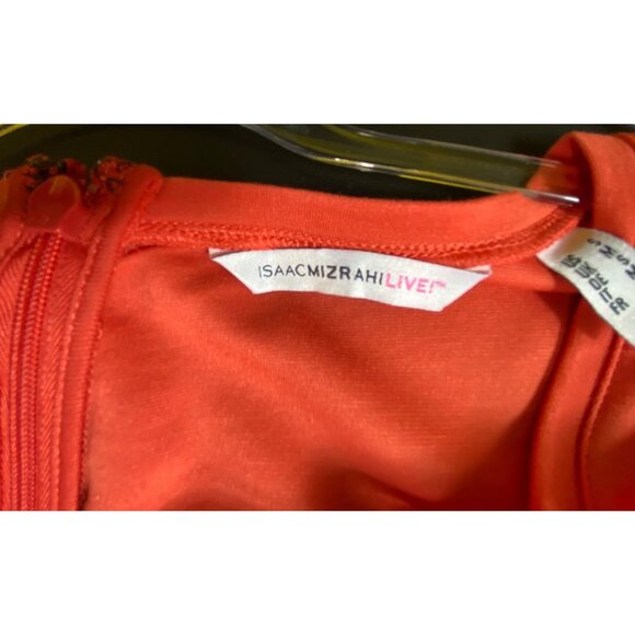 Isaac Mizrahi Live Ruffle Orange‎ Belted Jumpsuit Short Sleeve Size Small Boho - Picture 3 of 4